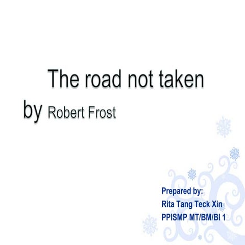 Literary devices in the road not taken