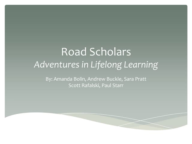 Road scholars design