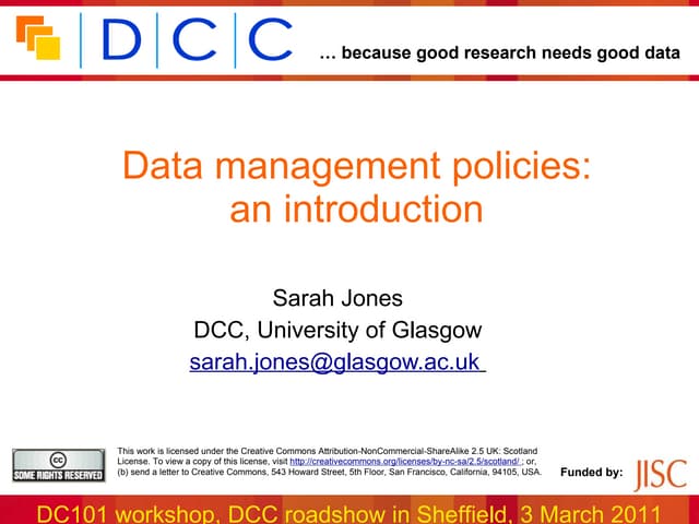 Data management policies