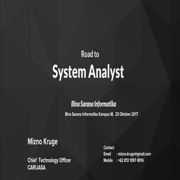 Road to rockstar system analyst
