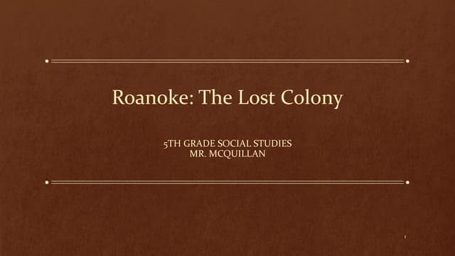 Roanoke quot The Lost Colony quot PPT North America Travel Travel Locations Roanoke quot The Lost Colony quot PPT North America Travel Travel Locations