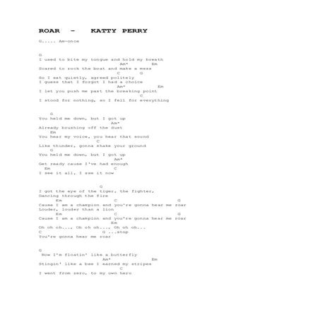 Katy Perry Roar Letra Completa Roar