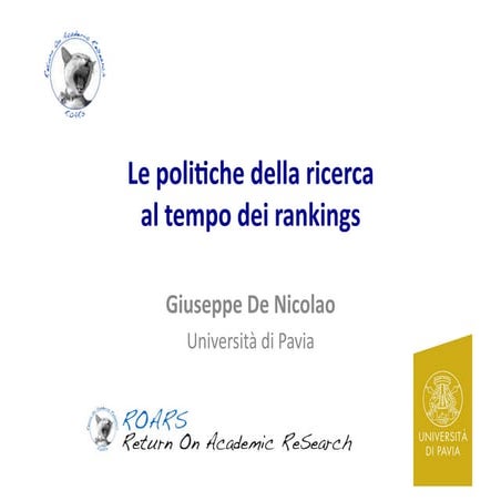 Le politiche della ricerca al tempo dei rankings