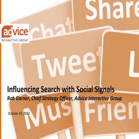 Influencing Search with Social Signals: Rob Garner at Pubcon Las Vegas 2013