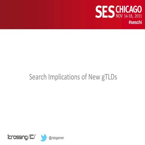 The SEO Impact of New ICANN Top Level Domains (TLDs) SES Chicago - Rob Garner...