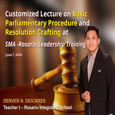 PPT FOR PARLIAMENTARY RULES AND PROCEDURE