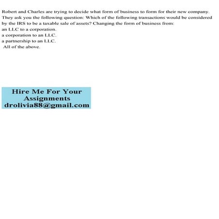 Robert and Charles are trying to decide what form of business to for.pdf