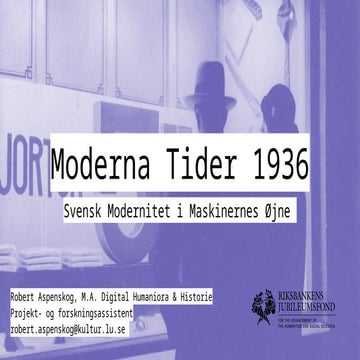 -Moderna tider - et AI forskningsprojekt