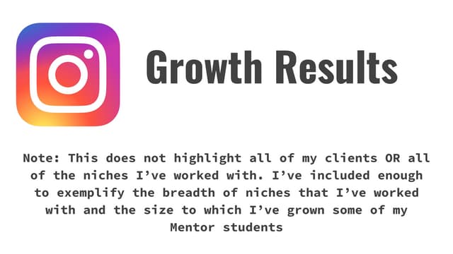 Instagram Mentorship Results