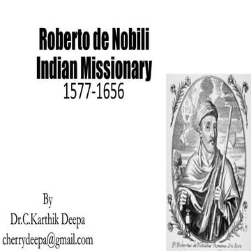 Robert de nobile, Christian Missionary in Madurai, Roman missionary, Christia...