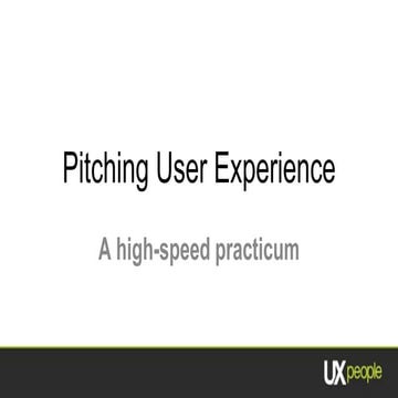 Robert Fein: Pitching UX