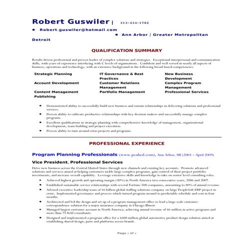 Robert\'s Resume