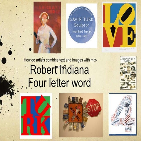 Robert Indiana-Four Letter Word-Secondary Education Resource