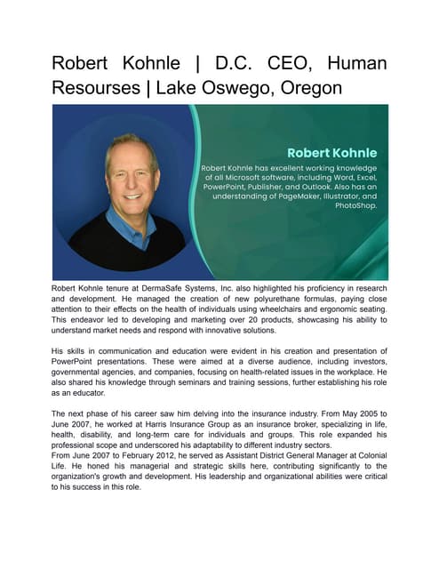 Robert Kohnle presentations