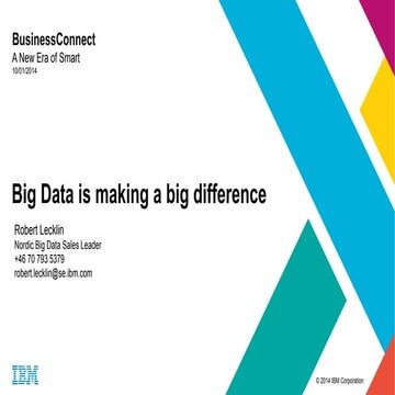 Robert Lecklin - BigData is making a difference