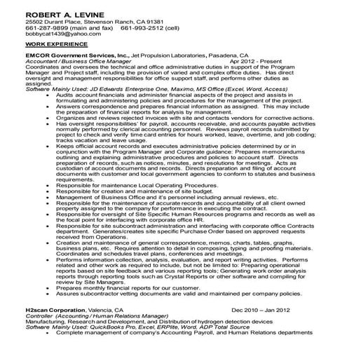 Robert levine cv_5-2016