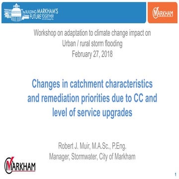 Robert Muir Level of Service Upgrades and Climate Change Adaptation NRC Works...