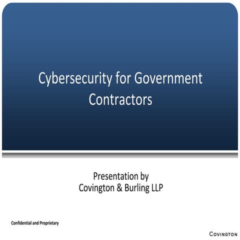 Robert Nichols: Cybersecurity for Government Contractors