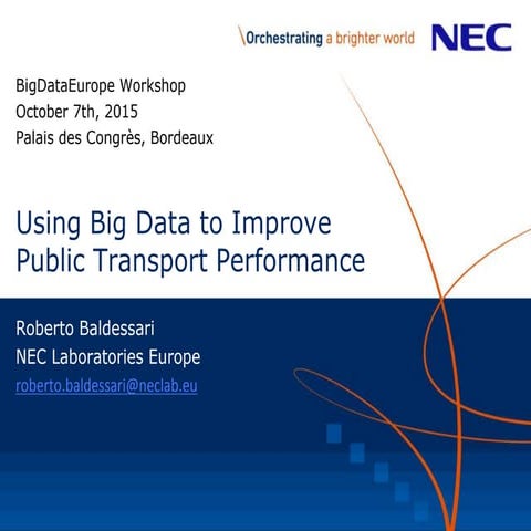 SC4 Workshop 1: Roberto Baldessari: The use of big data for public transport ...