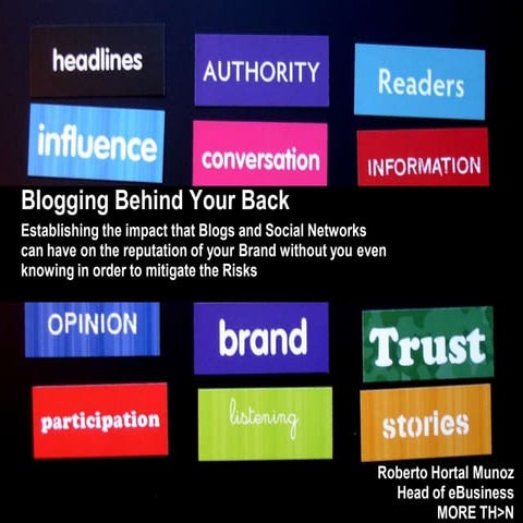 Roberto Hortal  ack - Blogging behind your b Pr Social Networking And Bloggin...