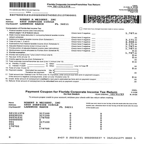Robert R Weigert Inc - F-1120 - 2023.PDF