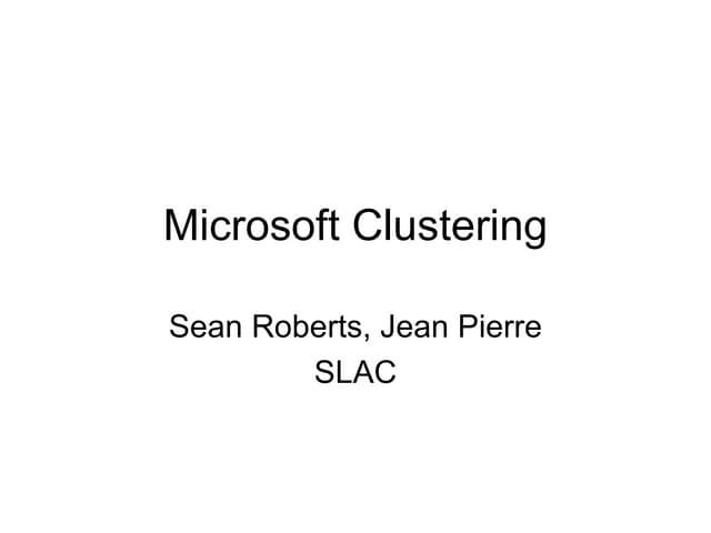 Microsoft Clustering