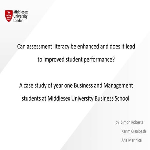 Assessment Literacy - Simon Roberts