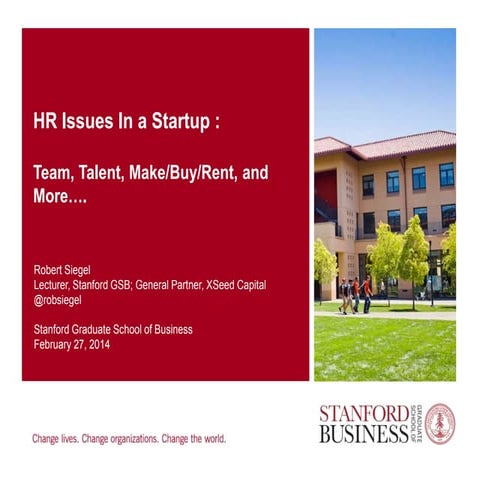 Robert Siegel: HR Issues in a Startup 