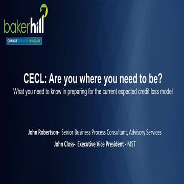 CECL: Are you where you need to be?