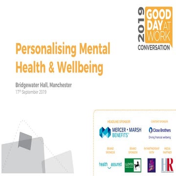 Good Day at Work Conversation 2019 - Barbirolli Room