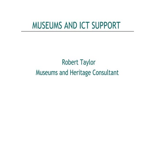Collections Trust MDO Briefing Day: Robert Taylor