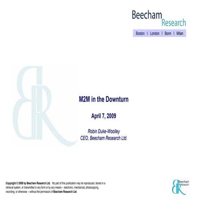 The m2m market in the economic downturn - Robin Duke Woolley