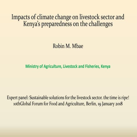 Impacts of climate change on livestock sector and Kenya’s preparedness on the...