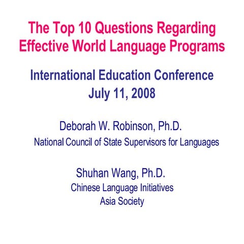 Robinson Wang Creating Effective World Language Programs