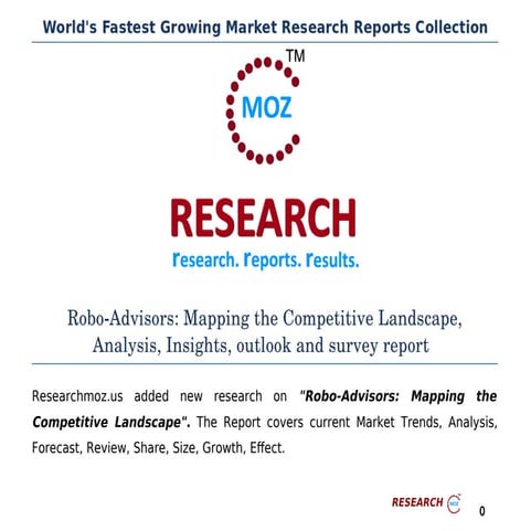 Robo advisors: mapping the competitive landscape