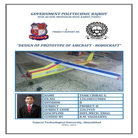 Robocraft   design of prototype of aircraft