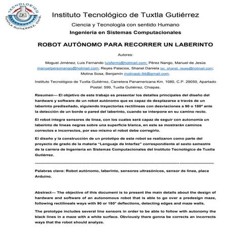 Robot autónomo para recorrer un laberinto