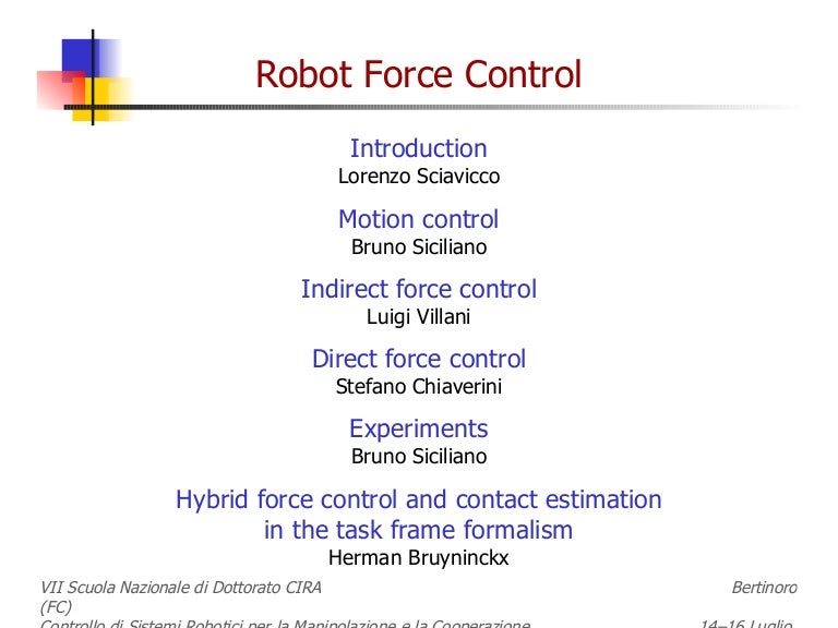 control of robot manipulators