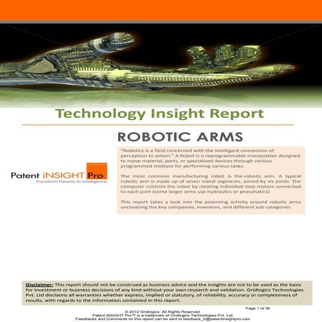 Robotic Arms Tech Report