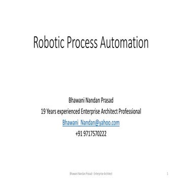 Understanding Robotic process automation by bhawani nandan prasad