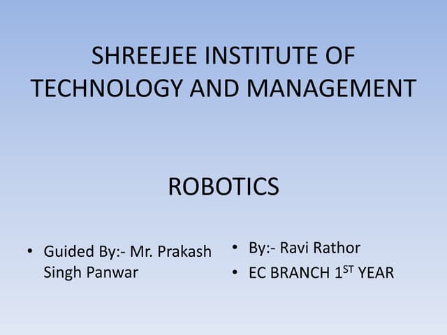 Robotics by abhishek mahajan