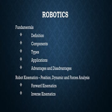 Robotics - kinematics, Forward kinematics, backward kinematics and its applic...