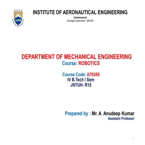 ROBOTICS-LATEST-PPT.pdf | Robotics | Technology & Computing