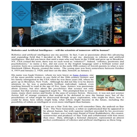 Robotics and Artificial Intelligence