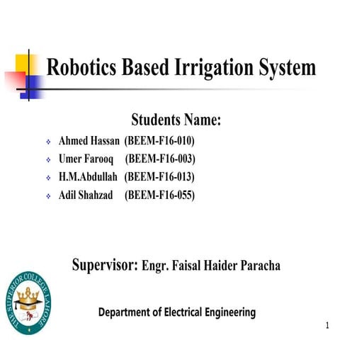 Robotics based irrigation system
