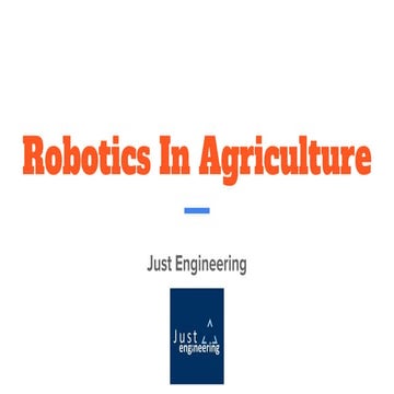 Robotics in agriculture 