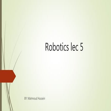 Robotics lec 5