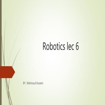 Robotics lec 6