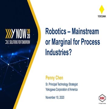 Robotics - Mainstream or Marginal for Process Industries?