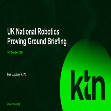 UK National Robotics Proving Ground Briefing